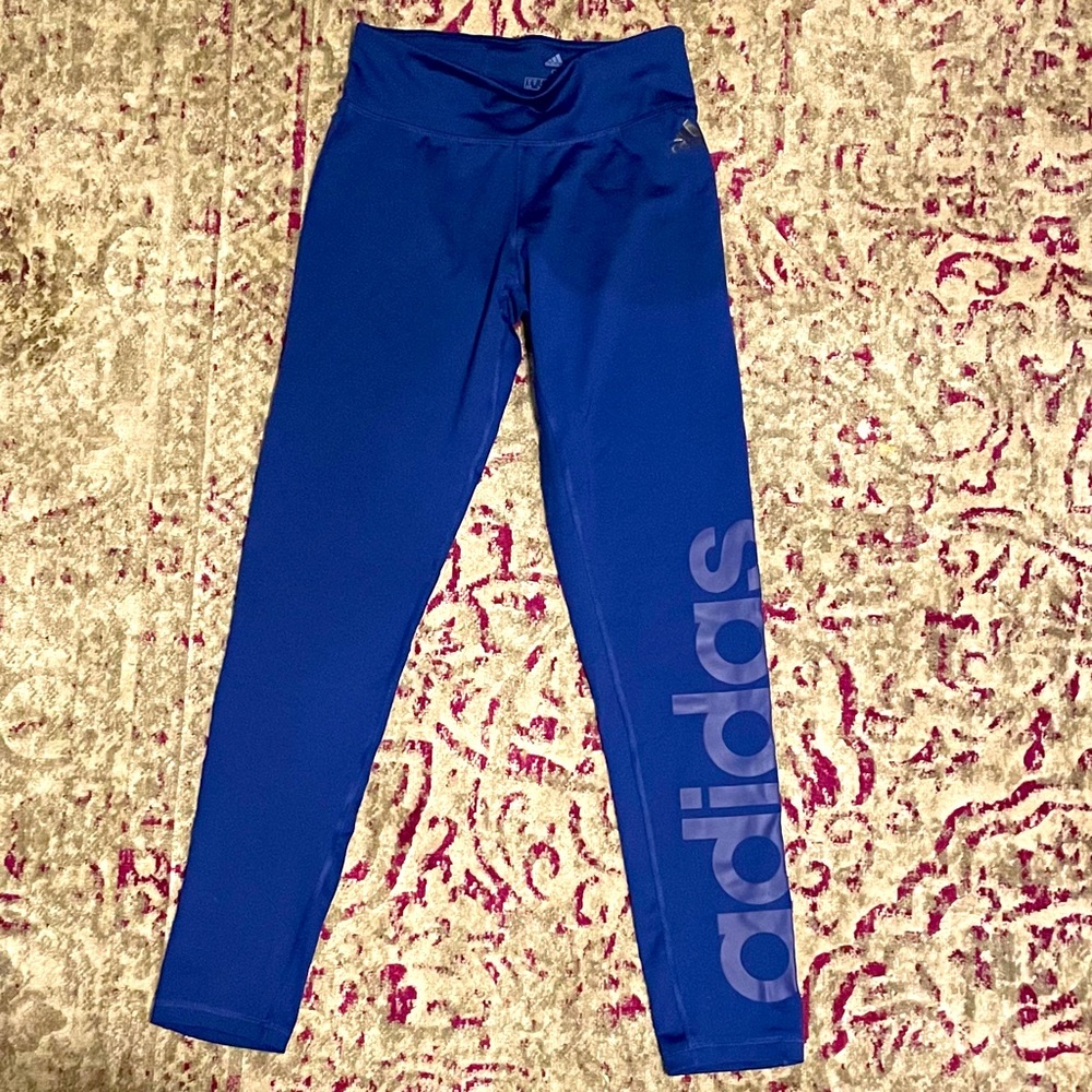 Adidas HIGH-WAISTED LOGO LEGGINGS royal blue, new